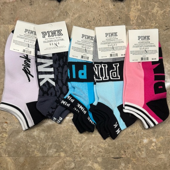 New Pink Victoria’s Secret Socks
With tags 
New Pink socks 
5 pairs included - Picture 3 of 3